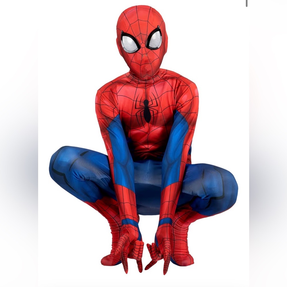 NEW Marvel Spider-Man Official Youth Deluxe Zentai Costume 2-Way Stretch 10/12